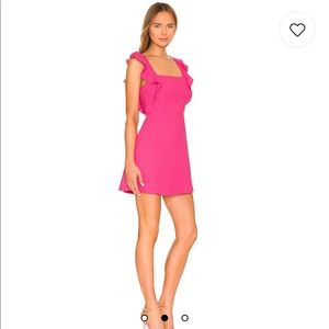 BCBGeneration Ruffle Sleeve Mini Dress in Peony